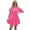 Hot Pink, variant on Women's Ruched Tiered V Neck Short Sleeve Mini Dress for Summer Party Look Silhouette Flattering Fit 100% Polyester