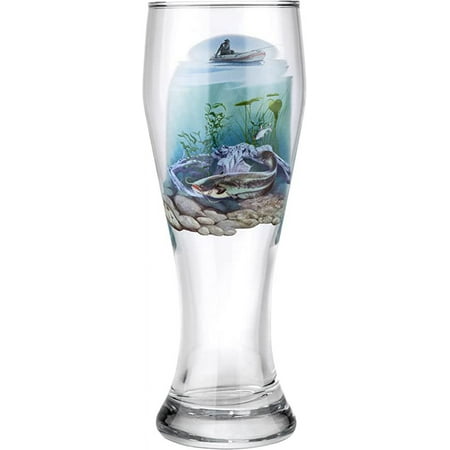 

Victoria Bella 42116-11 European Made Classic Pilsner Glasses. 14oz The Fisherman in an Inflatable Boat. The Cat Fish Pattern.