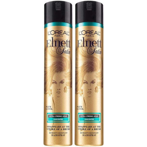L'Oreal Paris Hair Care Elnett Satin Extra Strong Hold Hairspray - Unscented, Long Lasting + Humidity Resistant, Hair Styling Spray, 11 Ounce 2 Count L'Oreal Paris Hair Care Elnett Satin Extra Strong Hold Hairspray - Unscented, Long Lasting + Humidity Resistant, Hair Styling Spray, 11 Ounce 2 Count