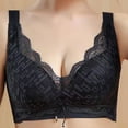 thumbnail image 3 of YUTK Full Coverage Bras for Women - Women's Solid Color Seamless Underwear without Steel Rims Detachable Chest Sagging Wave Pattern Bra Black M, 3 of 6
