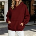 thumbnail image 2 of Cmfcve Women Oversized Hoodies Fall Drop Shoulder Daily Sweatshirts Casual Lounge Winter Pullover Tops with Kangaroo Pocket, 2 of 7