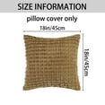 thumbnail image 5 of REGALWOVEN 2pcs Checked Faux Fur Plush Throw Pillow Covers Solid Soft Fuzzy Cozy Pillowcases Light Brown 18" x 18", 5 of 6