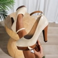 thumbnail image 6 of SACFOF Women's Platform Stiletto Heels Closed Round Toe Pumps Office Ladies Mary Jane Strap Heeled Pumps Fashion 4.3" Heel Wedding Party Dress Shoes, 6 of 6
