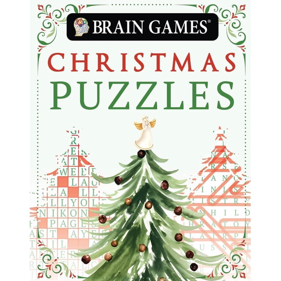 Pre-Owned Brain Games - Take-Along Brain Games - Take-Along - Christmas Puzzles (Stocking Stuffer - Christmas Tree Cover): Volume 1, (Paperback)