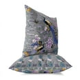 thumbnail image 3 of Peacock Paradise Indoor/Outdoor Pillow in Gray 26x26, 3 of 5