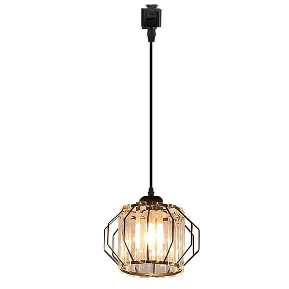 Kiven J-Type track lighting pendants, J track pendant lights with Crystal Lampshade,Modern Decorative Track Lighting Fixture for Kitchen Hallway Restaurant Island Lighting XDD363