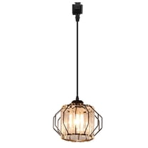 Kiven J-Type track lighting pendants, J track pendant lights with Crystal Lampshade,Modern Decorative Track Lighting Fixture for Kitchen Hallway Restaurant Island Lighting XDD363