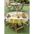 thumbnail image 4 of Outdoor Tablecloths with Umbrella Hole & Zipper, Yellow Truck Round Tablecloth 54 Inch, Spring Bees Daisy Car Star Buffalo Plaid Lines Waterproof Table Cloth, Patio/Pool/Picnic Table Covers, 4 of 8