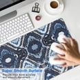 thumbnail image 4 of Long Mouse Pads for Desk,Blue Ethnic Geometric Pattern Desk Mats on Top Of Desks, Desk Mouse Pad Extra Large with 3mm Non-Slip Base and Stitched Edge for Gaming,Office,Work,Home 31.5"x11.8", 4 of 6