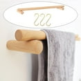 thumbnail image 4 of GUOOL Textured Wood Towel Rack Single Towel Rack Storage Rack with 3 Pcs Hooks 60cm, 4 of 9