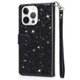 thumbnail image 2 of Case for FOXDOCK iPhone 15 Pro Glitter Zipper Wallet Case with Short Hand Strap, 2 of 4