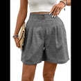 thumbnail image 1 of Pantalones Cortos de de Cintura Alta y Pierna con Bolsillos para Mujer, de Verano Gris Oscuro M, 1 of 7