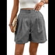 thumbnail image 1 of Pantalones Cortos de de Cintura Alta y Pierna con Bolsillos para Mujer, de Verano Gris Oscuro S, 1 of 7