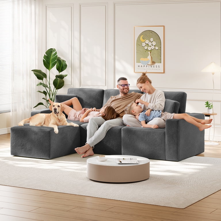 Solid Wood Frame Corduroy Sofa Couch, Neche 100 Solid Wood Frame Corduroy Sofa Couch, Neche 100