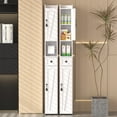 thumbnail image 5 of VECELO Narrow Bathroom Cabinet with Adjustable Shelves, 2 Doors and 1 Drawer for Small Space, White, 5 of 6