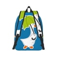 thumbnail image 3 of Naloa Canvas Backpack for Men Women Goose Holding an Umbrella Print Rucksack Casual Travel Daypack Large and Small Durable College Tote Satchel Bookbag for Teens, 3 of 8