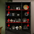 thumbnail image 5 of KULAGAGA 78.7" H Kitchen Pantry Cabinet with 4 Drawes, Display Storage Cabinet Bookcase for Home Office,Black, 5 of 7