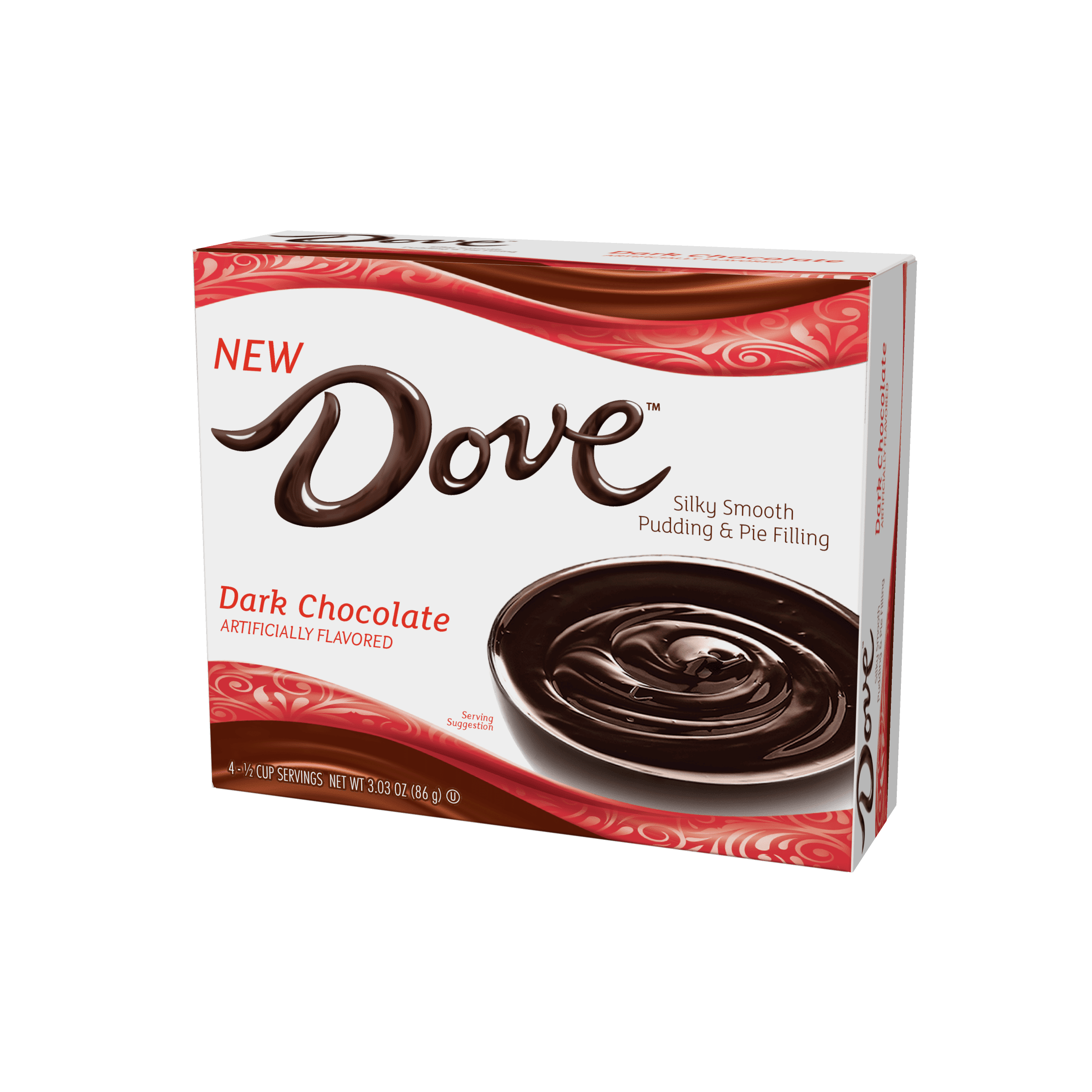 Dove Dark Chocolate Pudding 4 Servings, Pack 12