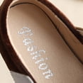 thumbnail image 6 of Toddler Little Girl Mary Jane Dress Shoes Ballet Flats for Girl Party Shoes Bowknot Princess Shoes Brown 6(21), 6 of 9