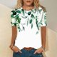 thumbnail image 1 of Fiudx Ofertas Flash Artículos En Oferta Blusa Holgada Estampada con Cuello Redondo Retro de Manga Corta a La Moda para Mujer, Manga Tres Cuartos, 1 of 5