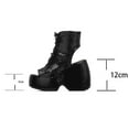 thumbnail image 6 of Womens Platform Open Toe Combat Boots Sandals Glitter Punk Chunky High Heels Backless Lace up Ankle Booties, 6 of 7