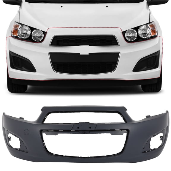 cciyu Front Bumper Cover Fascia fit for 2012-2016 for Chevrolet for Sonic 95229055 Primed Bumper Replacement