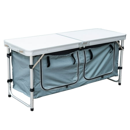 Outsunny 47" Aluminum Camping Folding Camp Table w/ Carrying