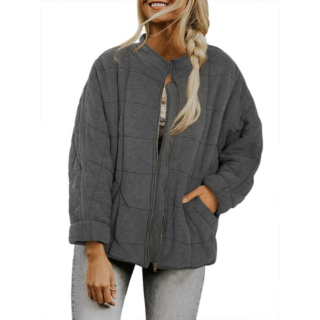 REDHOTYPE Veste à Boutons Manches Longues pour Femmes avec Poches
