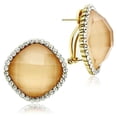 thumbnail image 2 of Luxe Jewelry Designs Women's Ion Plated Gold Earrings with Orange Synthetic Stone, 2 of 3