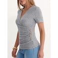 thumbnail image 6 of ANRABESS Womens Tops Short Sleeve V Neck Sexy Ribbed Knit Slim Fit Lightweight Sweater 2026 Summer Dressy Casual T-Shirts Small, 6 of 7