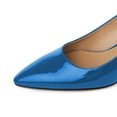 thumbnail image 3 of FSJ Women Graceful Back Bowknot Slingback Sandals Pointed Closed Toe Slip On Pumps Crystal Block Low Heels Party Bridal Shoes Size 16 Blue, 3 of 4