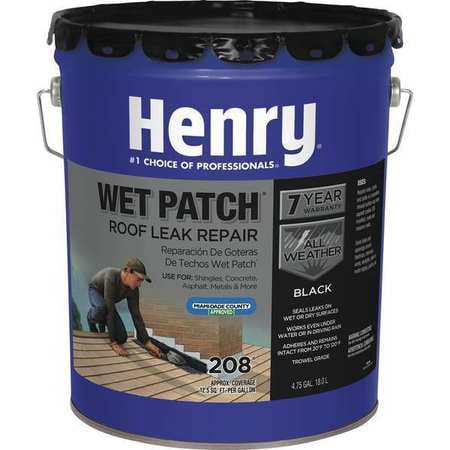 - HENRY HE208071 Wet Patch 5 gal. Black Roof Leak Repair