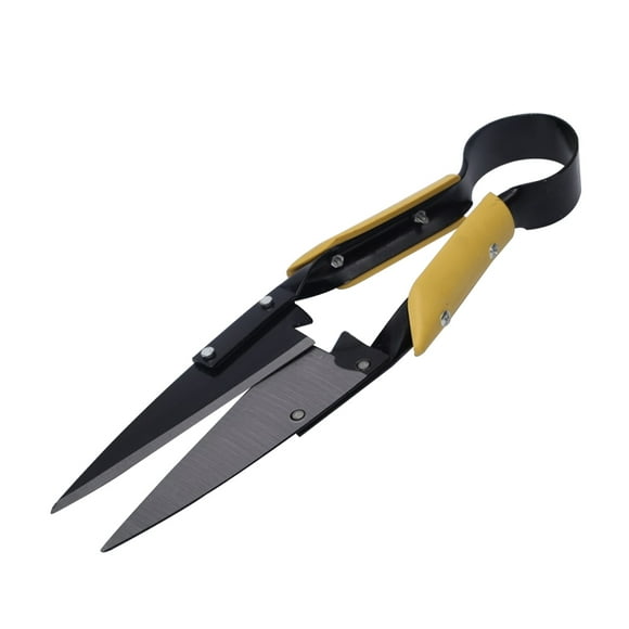 Handheld Grass Shears, Non-Slip Rubberized Grips for Superior Control, Safety Lock for Secure Storage, Carbon Steel Blade for Tough Weed Removal