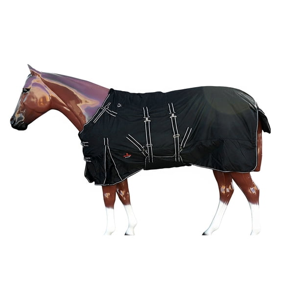 72 In Hilason 600D Winter Waterproof Horse Turnout Blanket Belly Wrap Black
