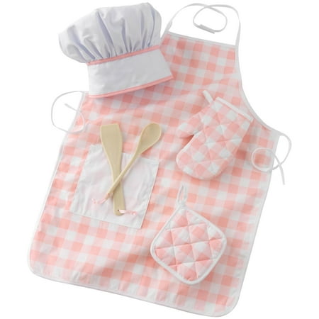 Step 2 Pot - KidKraft Tasty Treats Kids Chef Set with Apron, Hat, Oven Mitt & Spoon - Pink