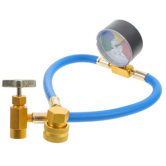 Manguera de carga de refrigerante para aire acondicionado R134A con manómetro para coche (rosca de 1/2" para América y Europa)