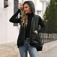 thumbnail image 5 of Dazajoo Puffer Vest Women Sleeveless Zip Up Hooded Jacket Winter Lightweight Oversized Quilted Coats with Pockets,Black,L, 5 of 10