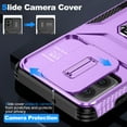 thumbnail image 3 of Cowithday for Motorola Moto G Power 5G 2023 Case with Slide Camera Cover, [Full Camera Protection] [Magnetic Rotated Kickstand] Military Grade Shockproof Heavy Duty Cover for Moto G Power, Purple, 3 of 8
