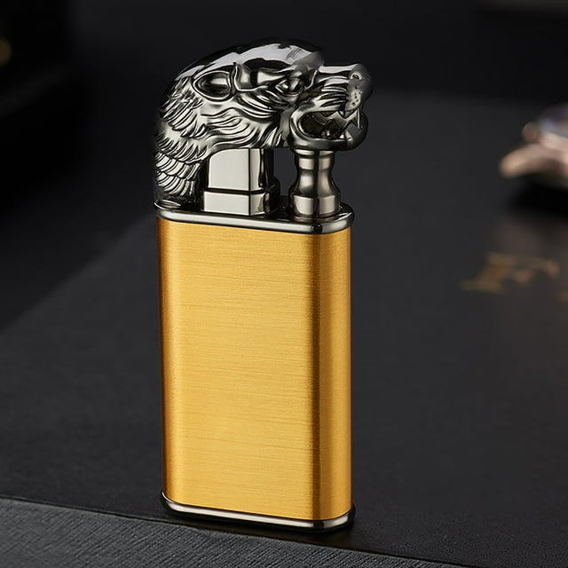 RYRDWP Double Fire Straight To Open Flame Conversion Metal Lighter Unique Shape Lighter Metal