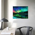 thumbnail image 4 of COMIO Wall Art Aurora scenery Painting on Canvas Stretched and Framed Canvas Paintings Ready to Hang for Home Decorations Wall Decor, 4 of 6