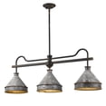 thumbnail image 1 of Golden Lighting Jasper 3-Light Metal Linear Pendant in Black, 1 of 6