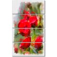 thumbnail image 2 of Red Roses on Green Watercolor - Flower Artwork on Canvas, 2 of 3