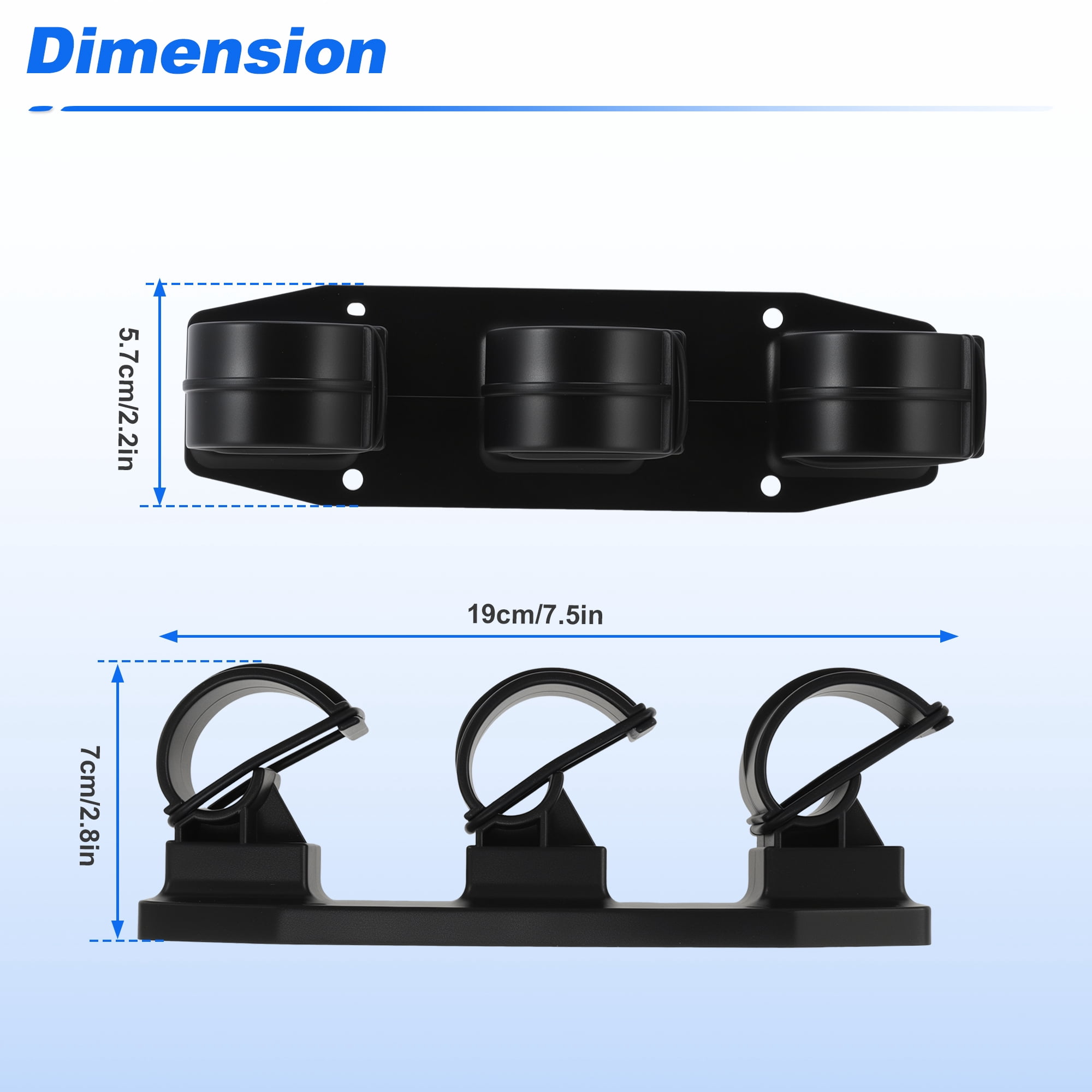 Unique Bargains Fishing Rod Holder for Car Black 3 Rods 2 Pcs