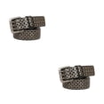 thumbnail image 3 of Sonducket Cinturones con tachuelas de 3 filas 105cm-125cm Cinturón de longitud Hip Hop Mujeres Casual Punk Correa Cintura con hebilla única Negro 120cm 2piezas, 3 of 4