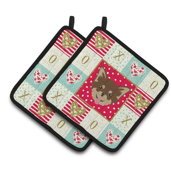 Carolines Treasures CK5190PTHD Chihuahua Love Pair of Pot Holders, 7.5HX7.5W, multicolor