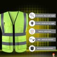 thumbnail image 4 of Gilet de Sécurité Réfléchissant Haute Visibilité, Couleur Néon Vif Haute Visibilité avec 4 Bandes Réfléchissantes et Poches, 4 of 5