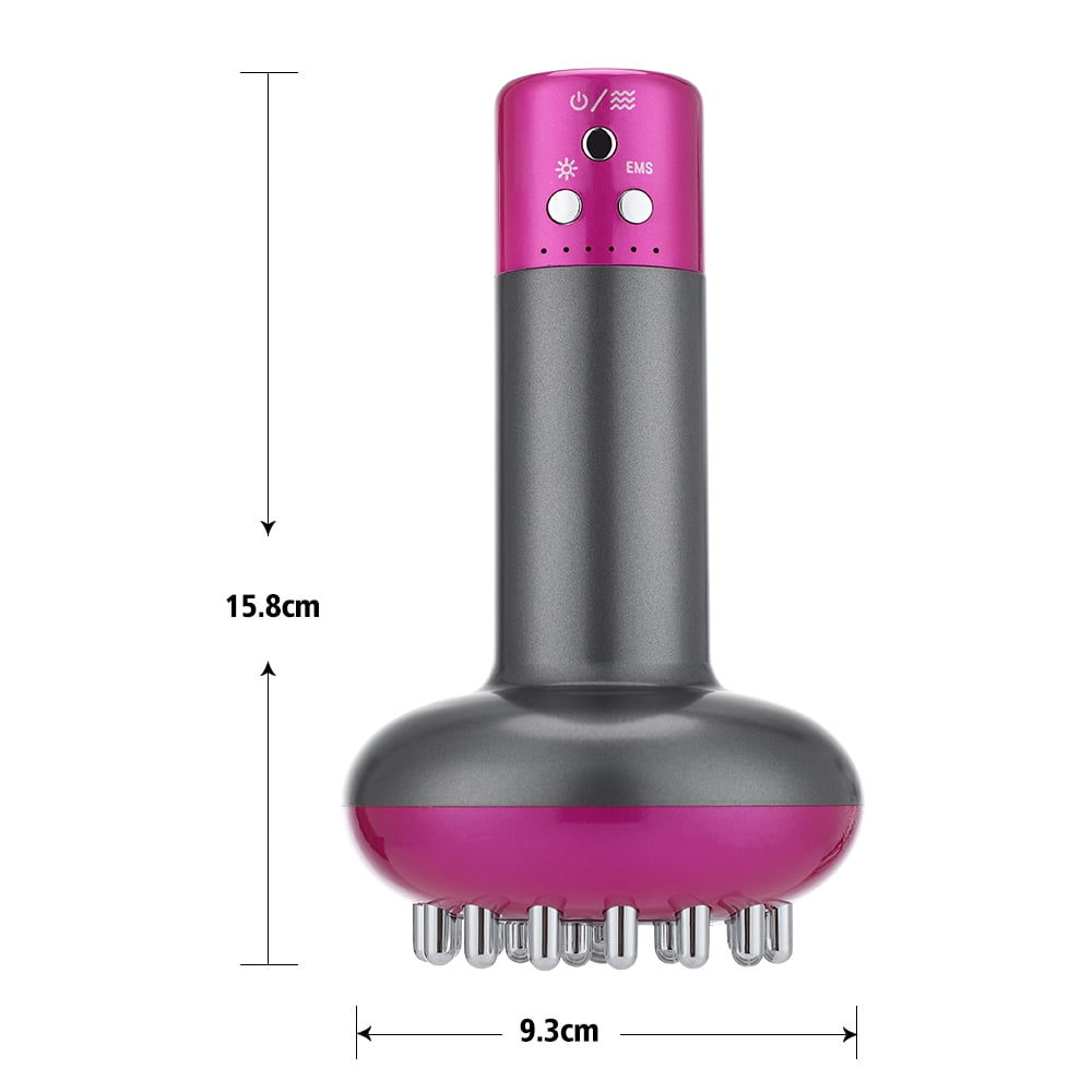 Flaremore Electric Meridian Brush,Massage Meridian Brush with Red Light,Heating Scraping Device,6 Gears Microcurrent Vibration and Hot Compress,Purple