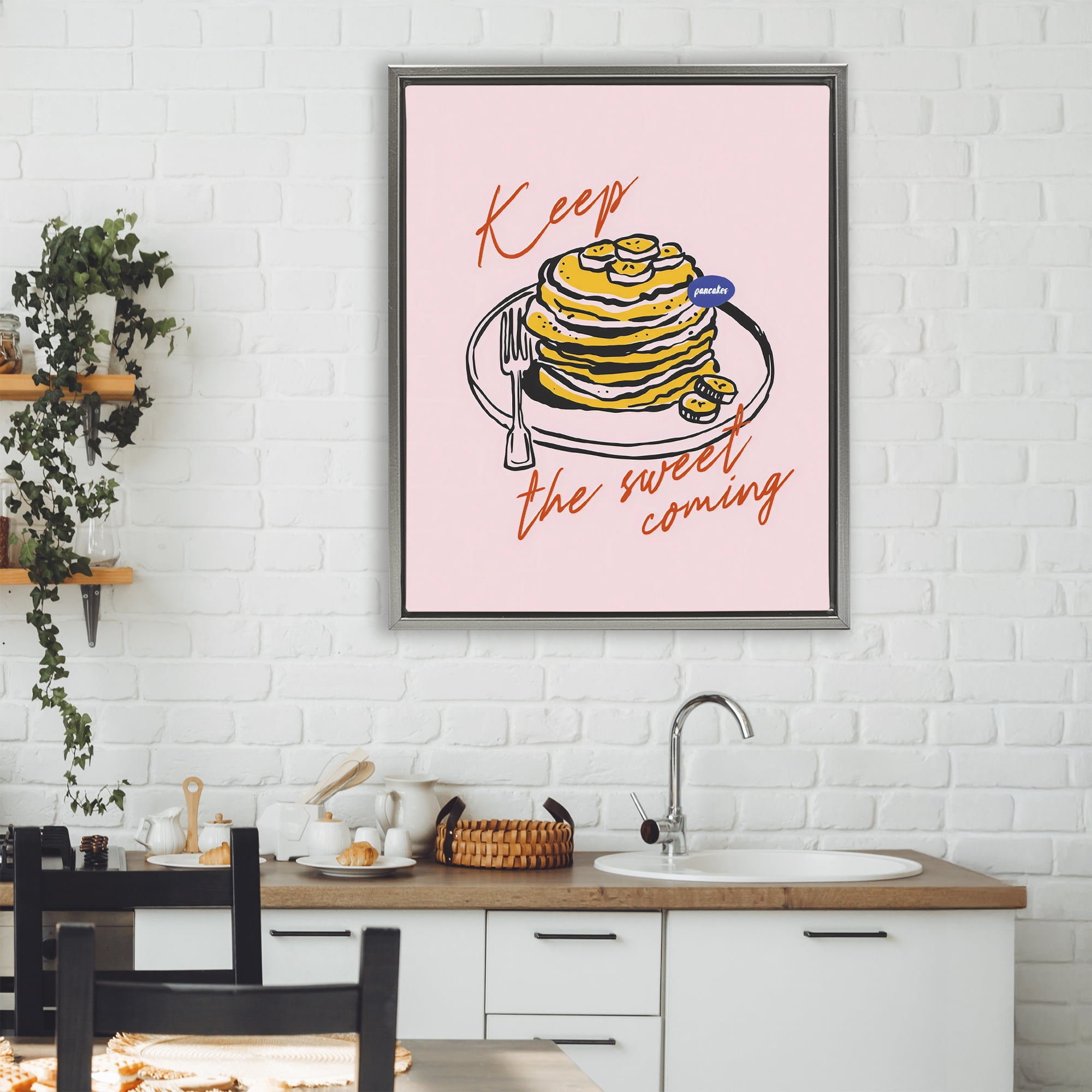 Stupell Industries Keep The Sweet Coming Gray Framed Floater Canvas Wall Art, design by The Prints Vibe