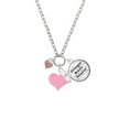 thumbnail image 2 of Delight Jewelry Silvertone Mini Two Sided Pink Heart - Light Pink Heart Nurse Strong Zoe Necklace, 2 of 4