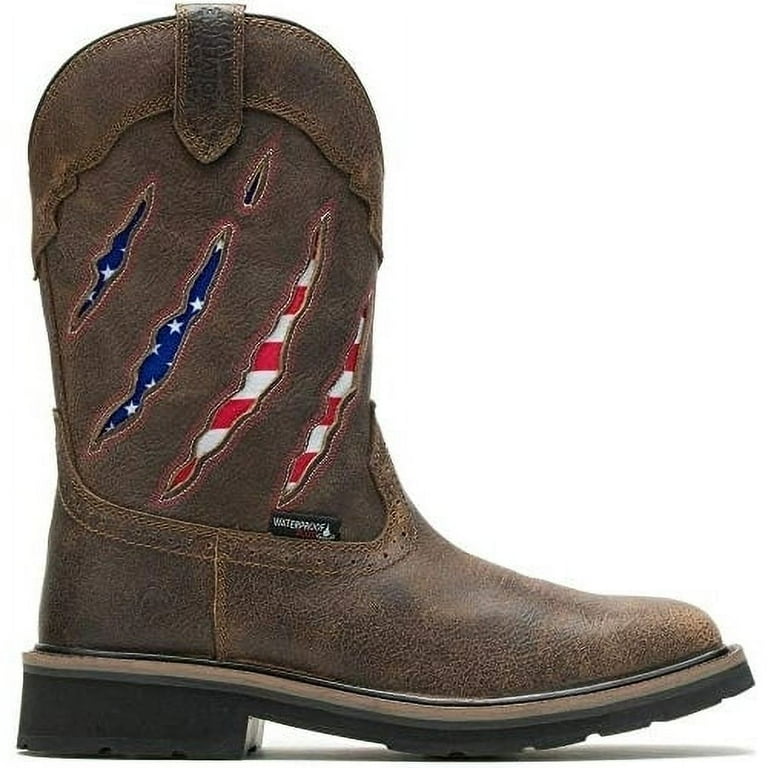 Steel toe top american flag boots